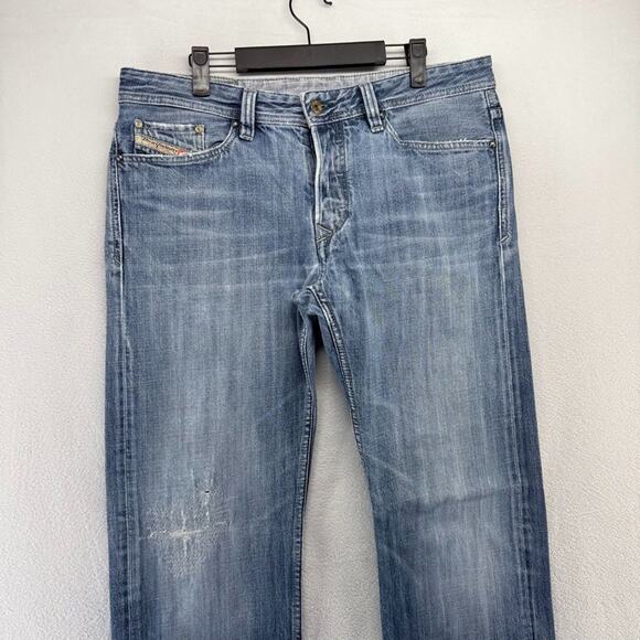 Diesel jeans mens 34x32 Fits 35x33 Blue Viker Straight Whisker Vintage y2k 2000s - Picture 2 of 16